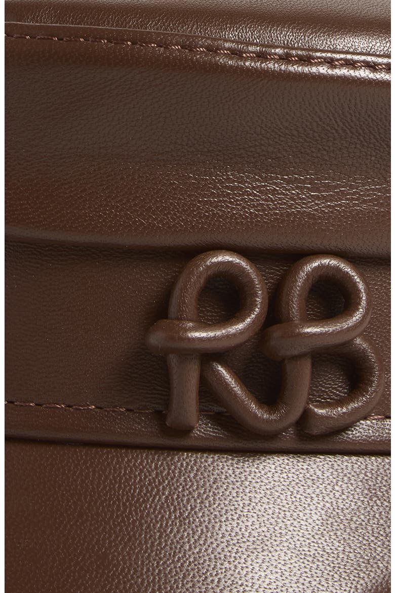 Leather Baker Boy Cap, Alternate, color, BROWN