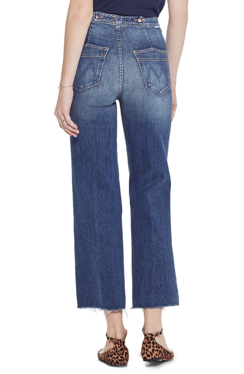MOTHER The Loop De Loop Frayed Wide Leg Jeans, Alternate, color, 