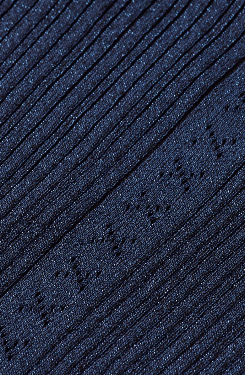 Scotch & Soda Metallic Skinny Rib Cardigan, Alternate, color, Meteorite/ Peacoat Me