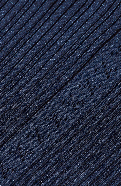 Scotch & Soda Metallic Skinny Rib Cardigan In Blue