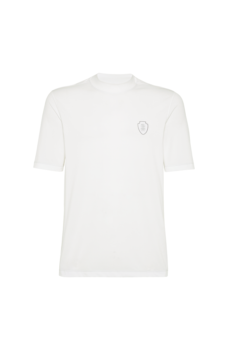 Brunello Cucinelli Piqué T-shirt with logo, Main, color, White