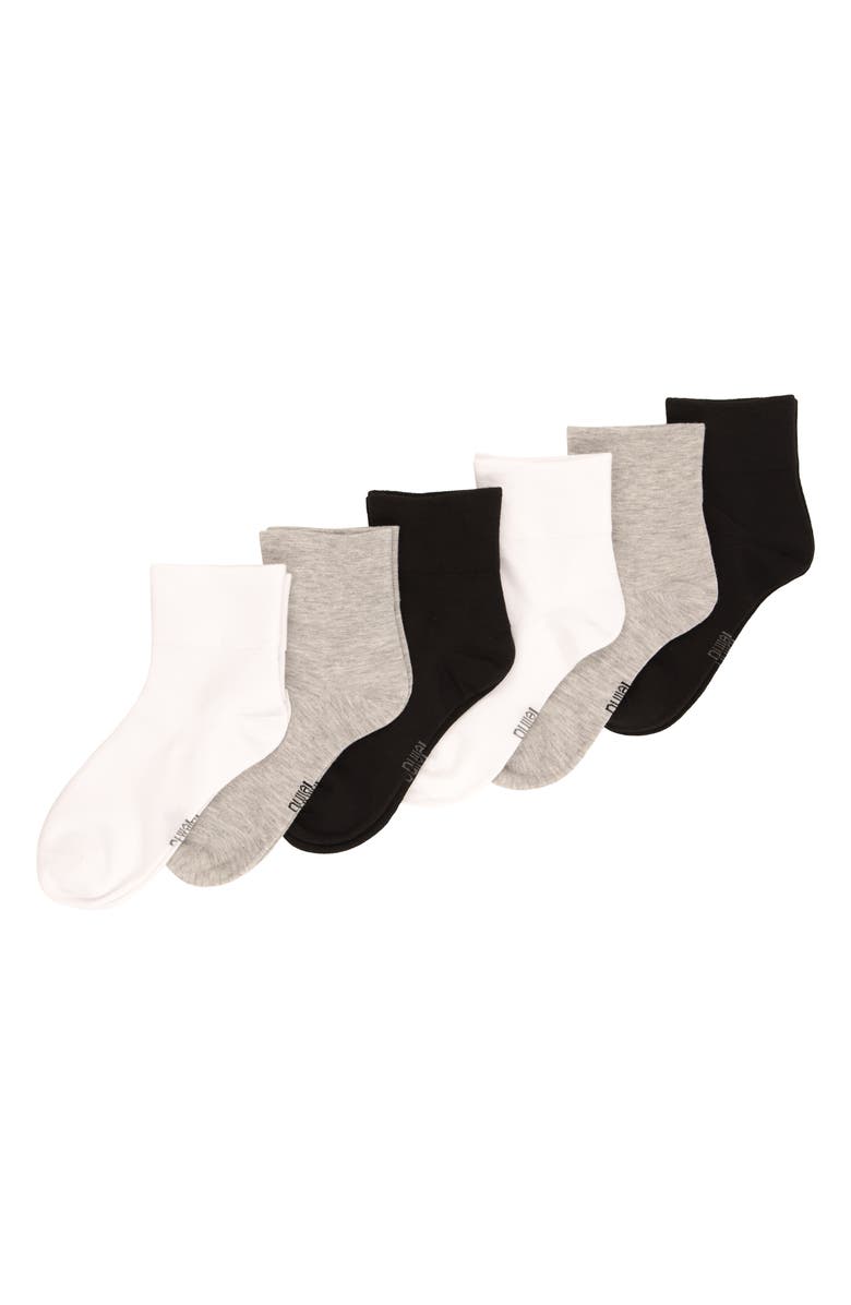 Felina Assorted 6-Pack Ankle Socks, Main, color, Black/ Heather/ White