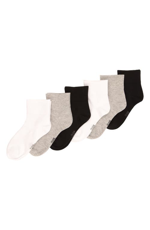 Felina Assorted 6-pack Ankle Socks In Black/heather/white