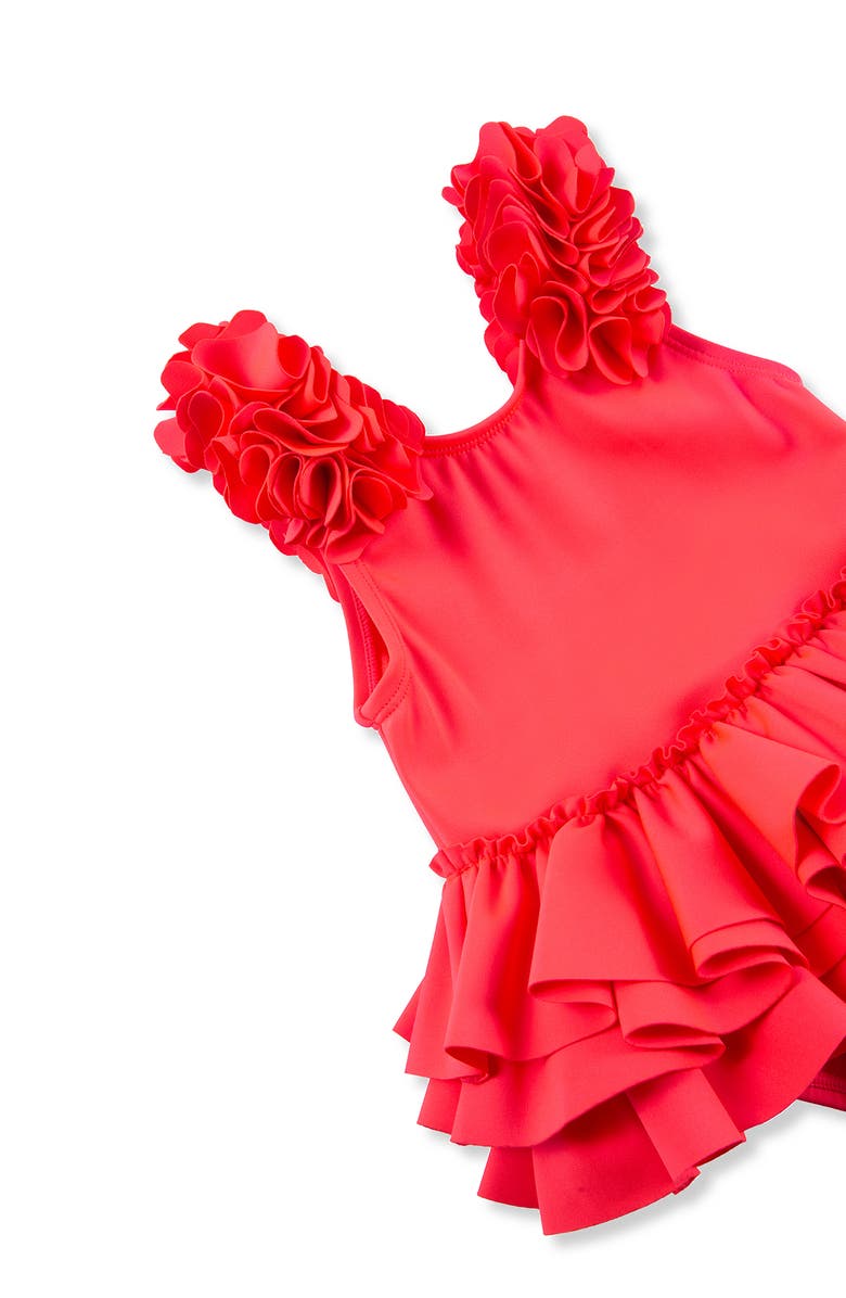 Habitual Tiered Ruffle Skirted One-Piece Swimsuit, Alternate, color, Pink