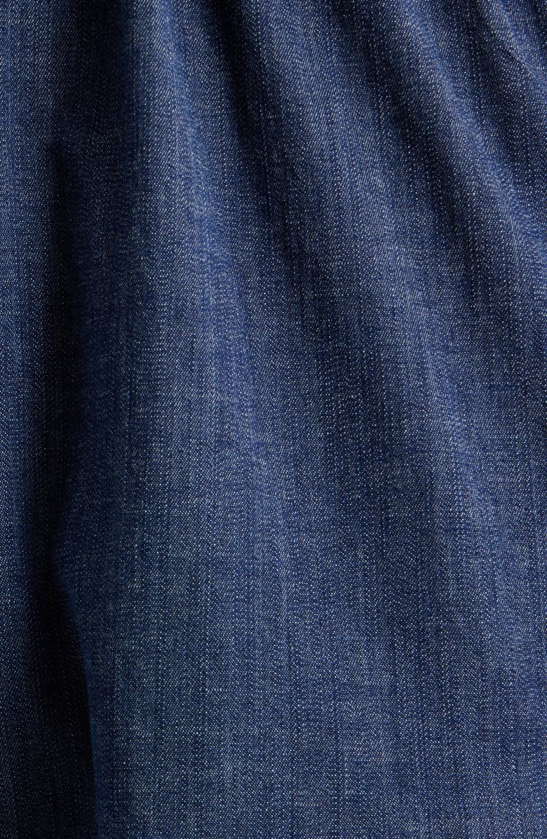 Anne Klein Puff Sleeve Tiered Denim Midi Dress, Alternate, color, 