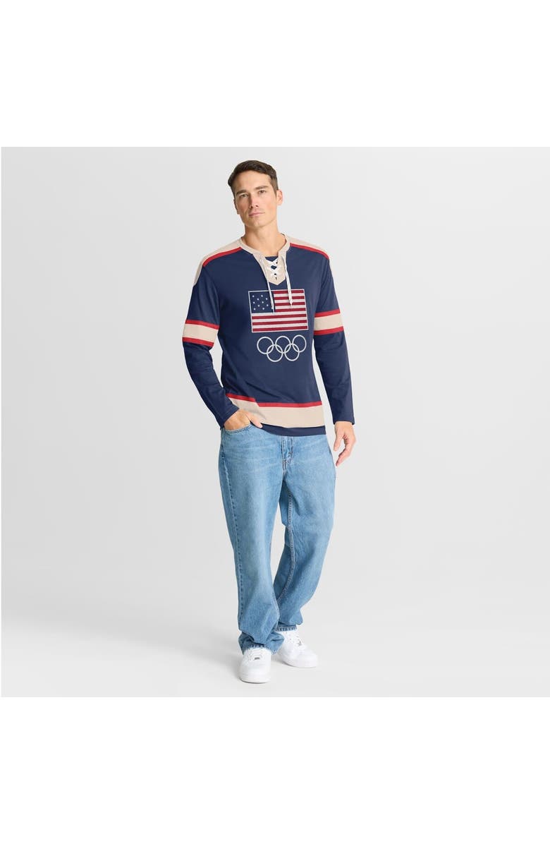 FANATICS Men's Fanatics Navy Team USA Lace-Up Long Sleeve T-Shirt, Alternate, color, Navy