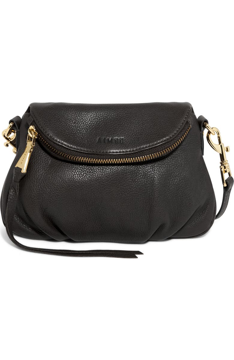 AIMEE Weekend Theory Double Entry Crossbody Bag, Main, color, Black