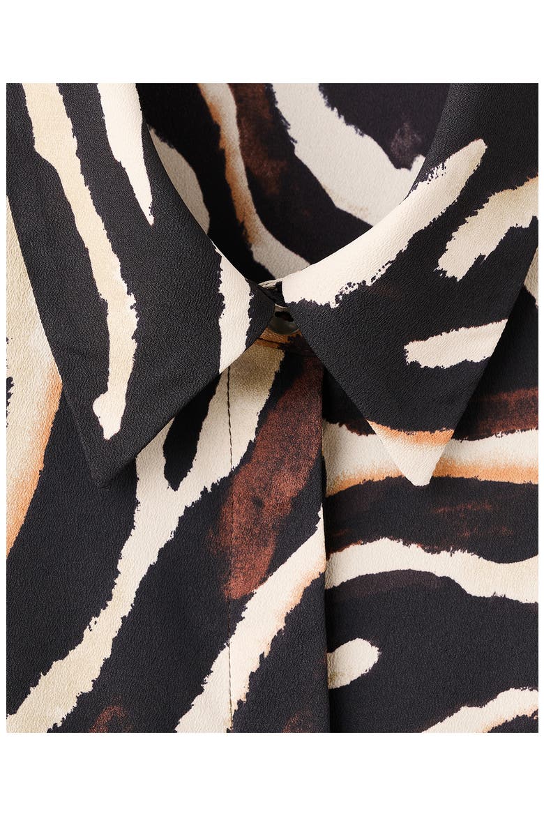 Dot Print Button-Up Shirt, Alternate, color, BLACK