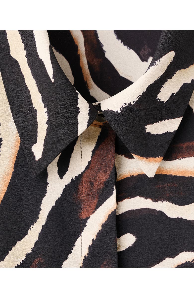 MANGO Dot Print Button-Up Shirt, Alternate, color, Black