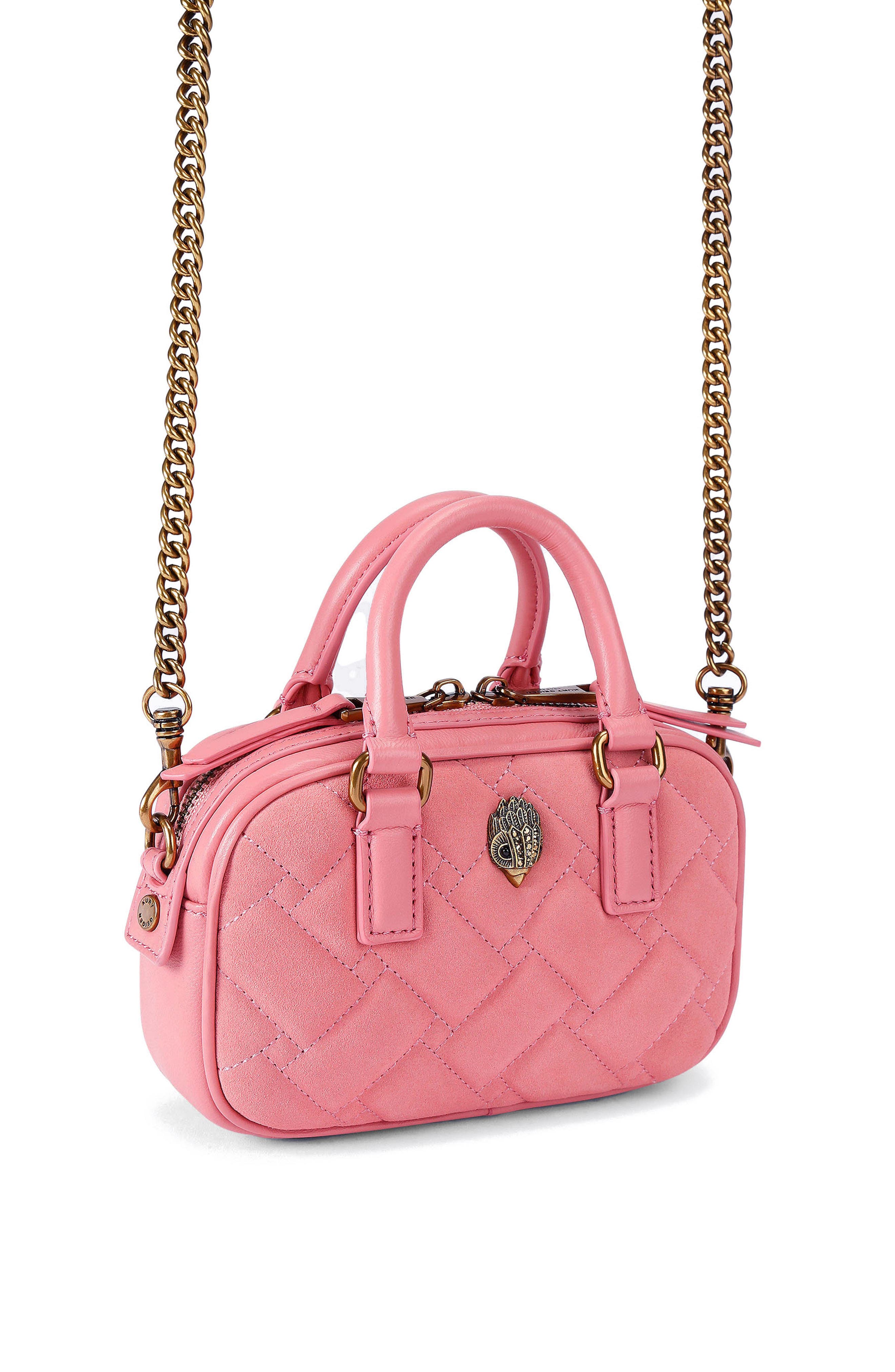 Kurt Geiger London Extra Small Kensington Quilted Leather Duffle Crossbody Bag, Alternate, color, Open Pink