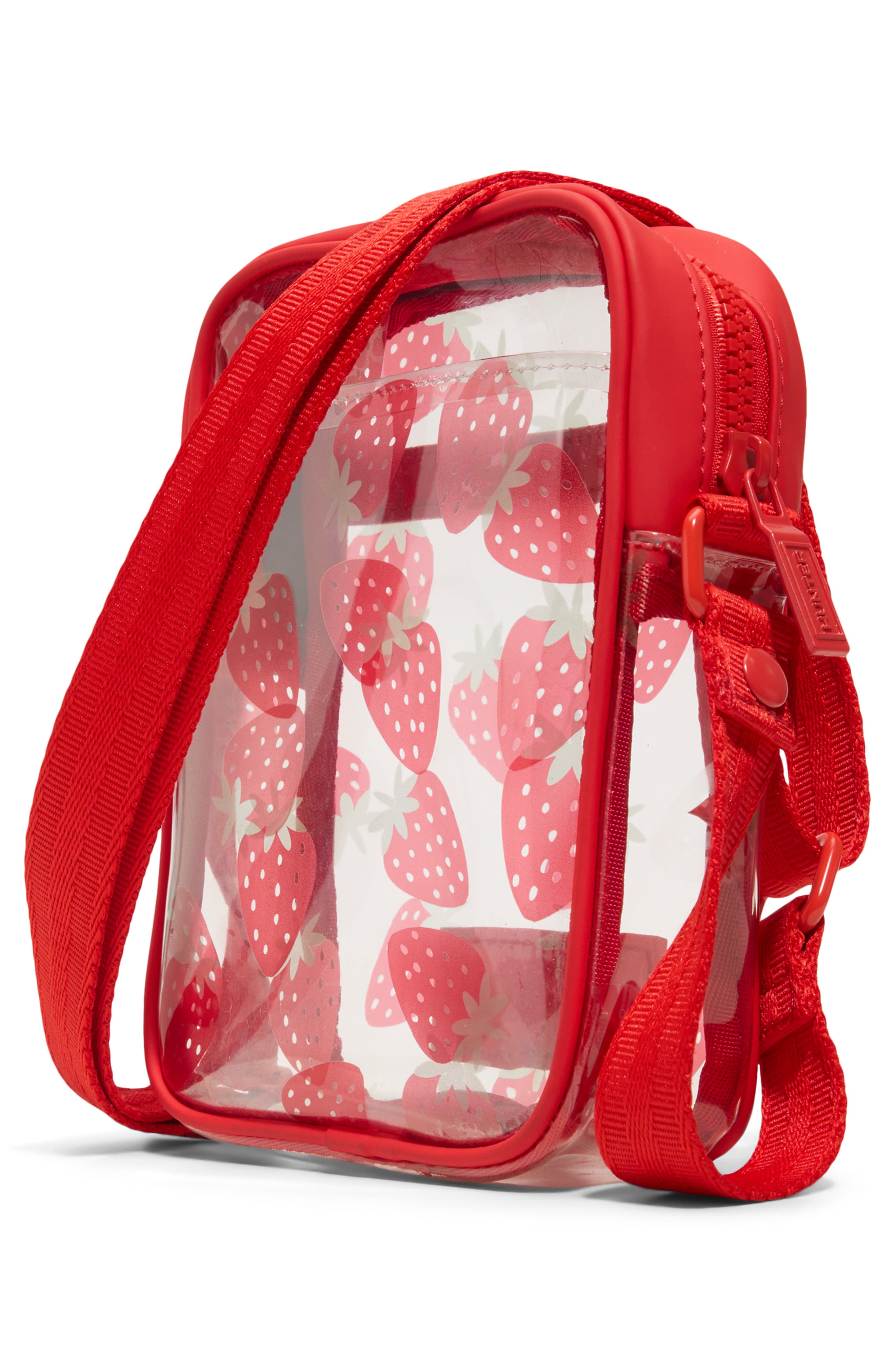 Transfer Clear Crossbody Bag, Alternate, color, RED