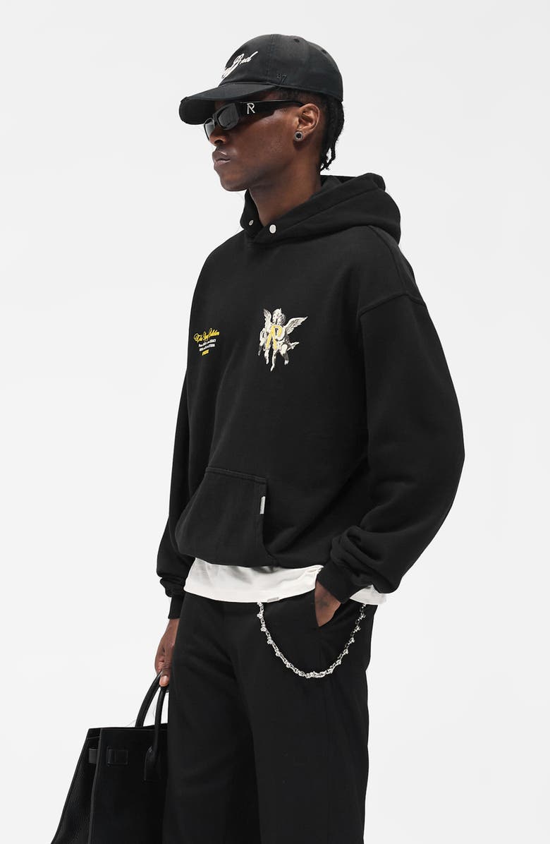 Represent Legacy Cherubs Cotton Graphic Hoodie, Alternate, color, Jet Black