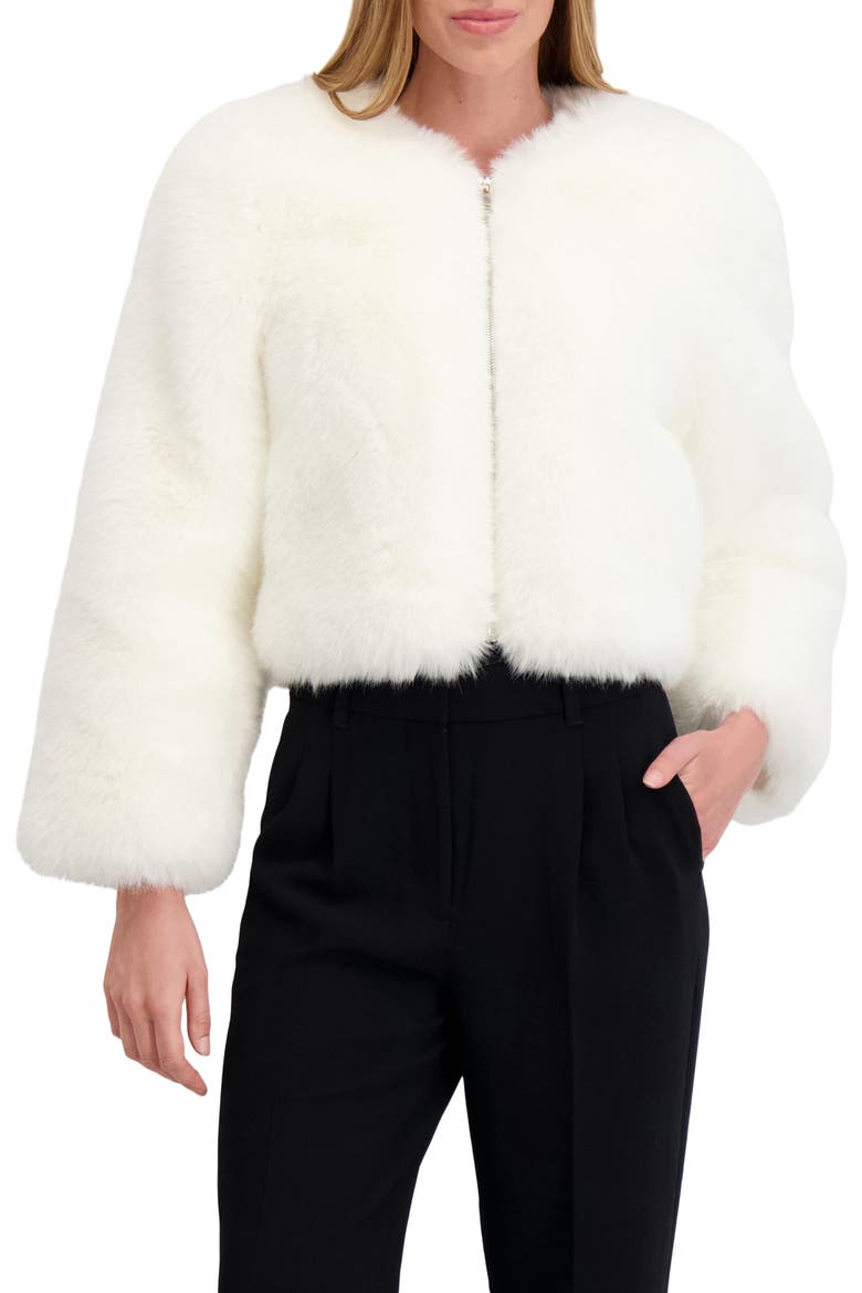 Fur-Free Fox (Faux Fur) Bolero, Alternate, color, WHITE