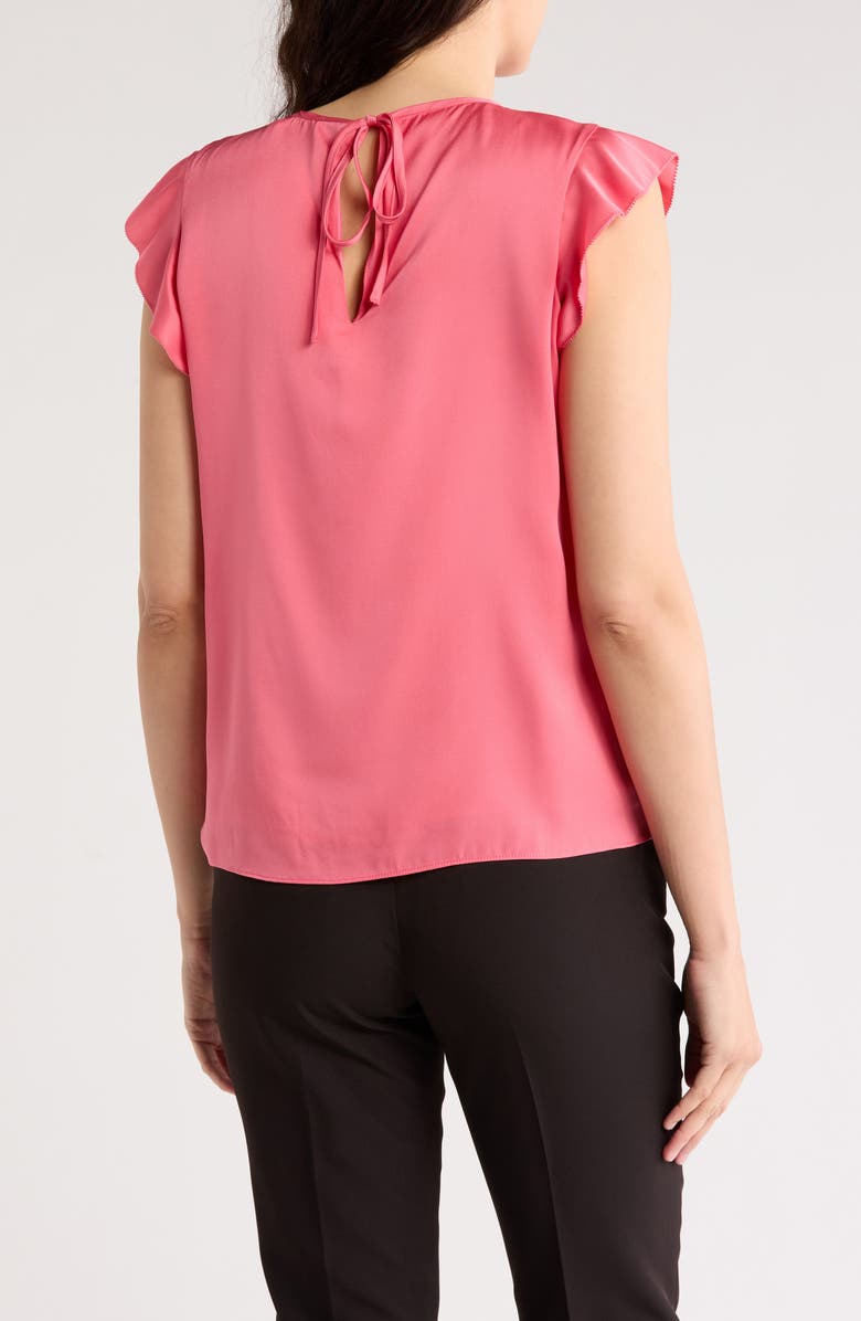 Elie Tahari The Anya Ruffle Cap Sleeve Silk Blend Top, Alternate, color, Island Pink
