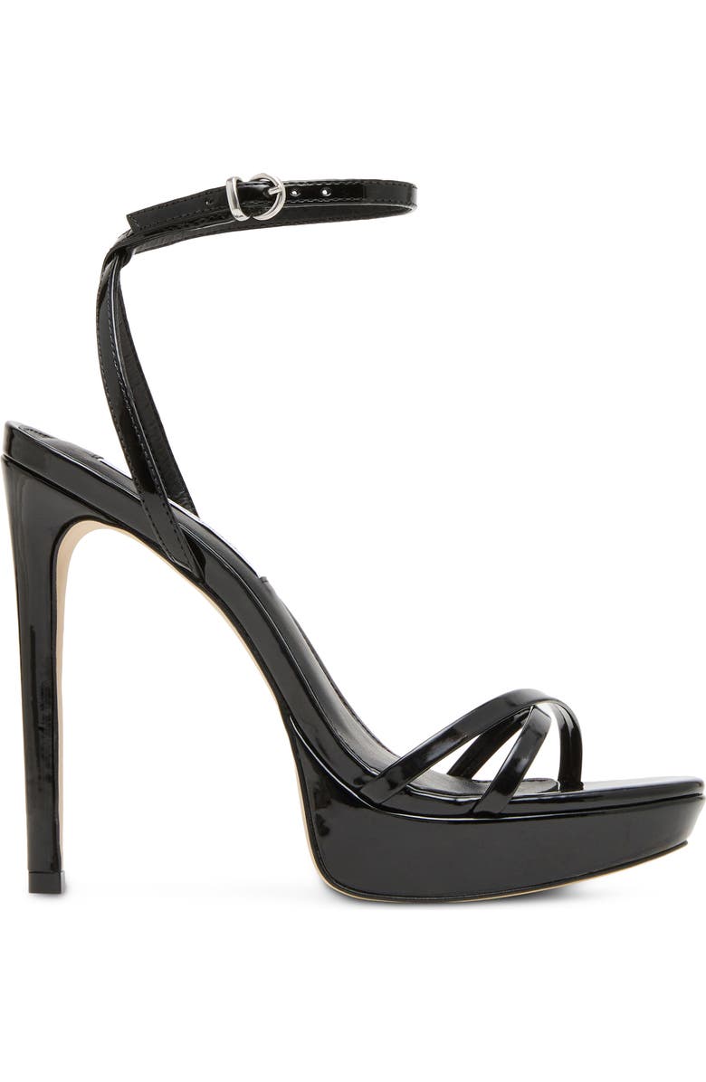 Steve Madden Juni Ankle Strap Platform Stiletto Sandal, Alternate, color, Black Patent