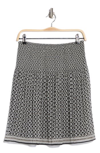 MAX STUDIO MAX STUDIO FLORAL PLEATED PULL-ON SKIRT