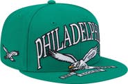 New Era Men's New Era Kelly Green Philadelphia Eagles Throwback Oversized 59FIFTY Fitted Hat