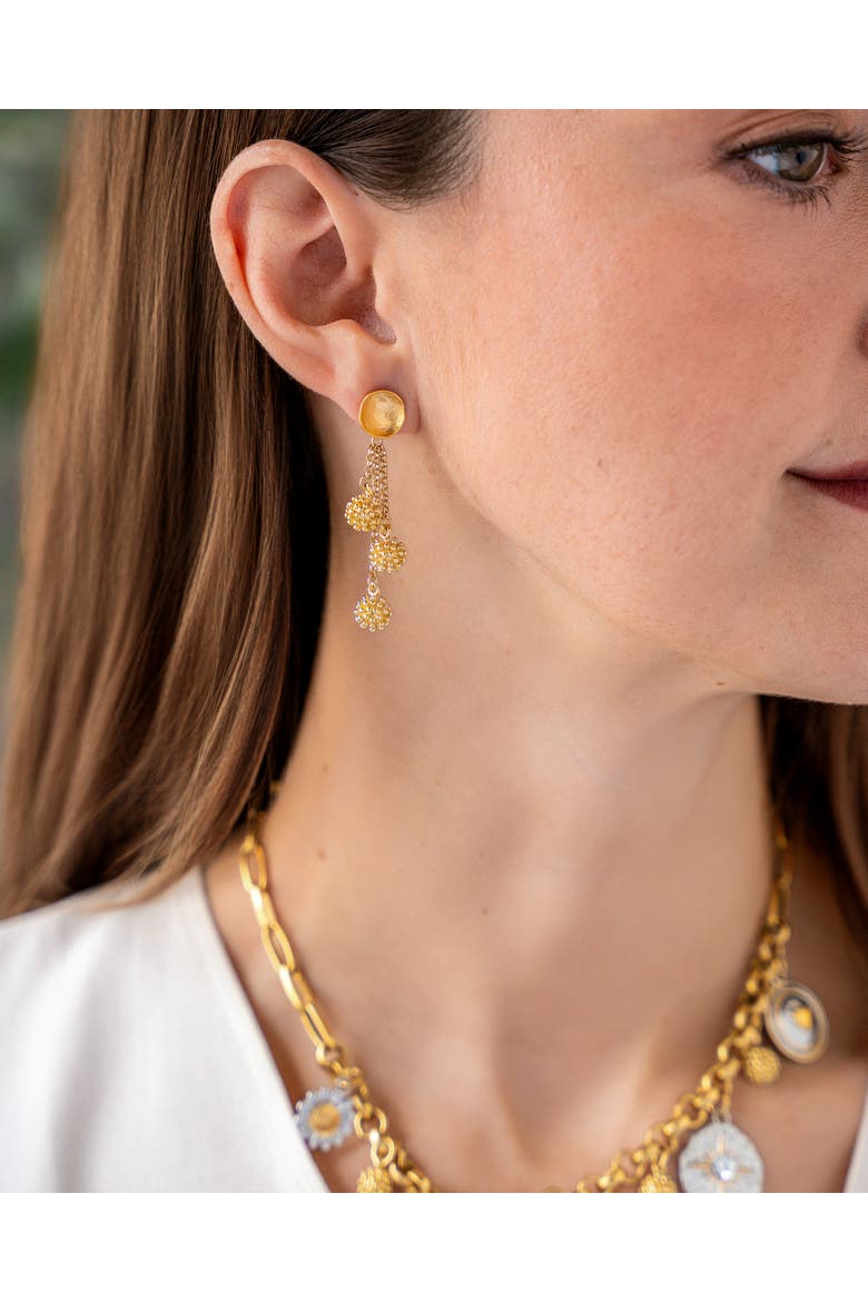 Cluster Drop Earrings, Alternate, color, Gold