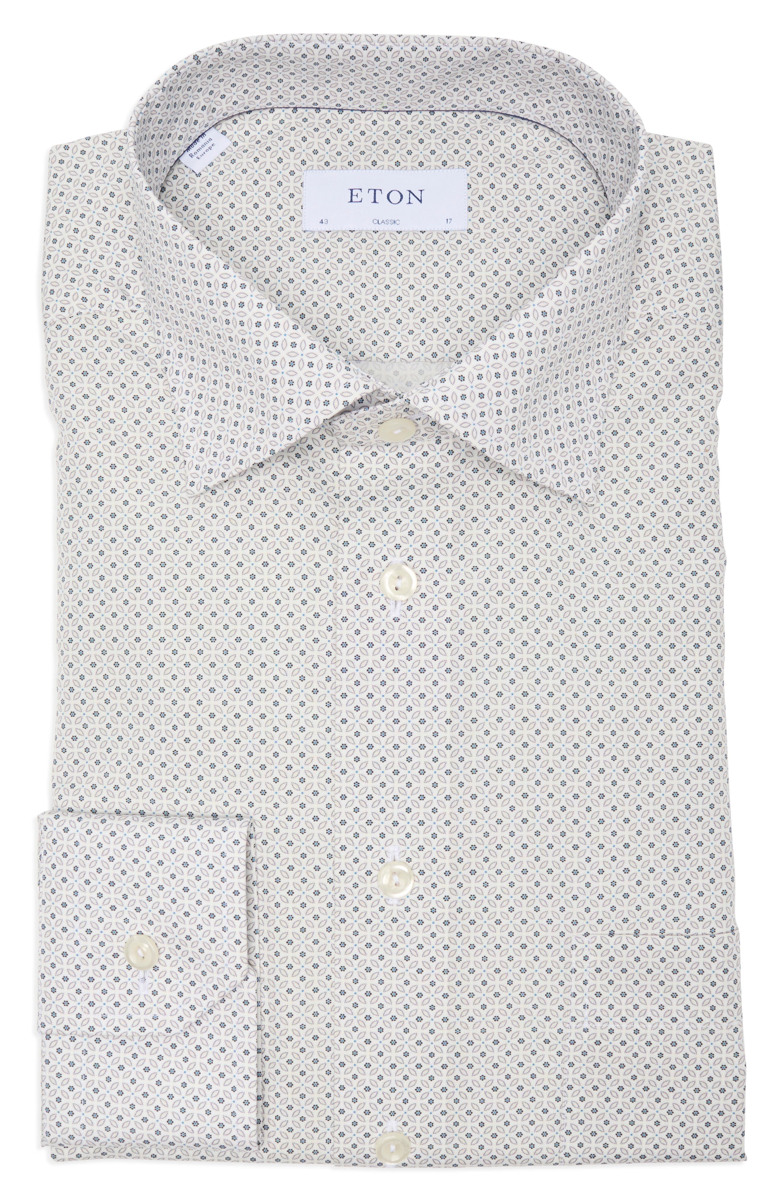 Eton Classic Fit Floral Dress Shirt In Brown | ModeSens