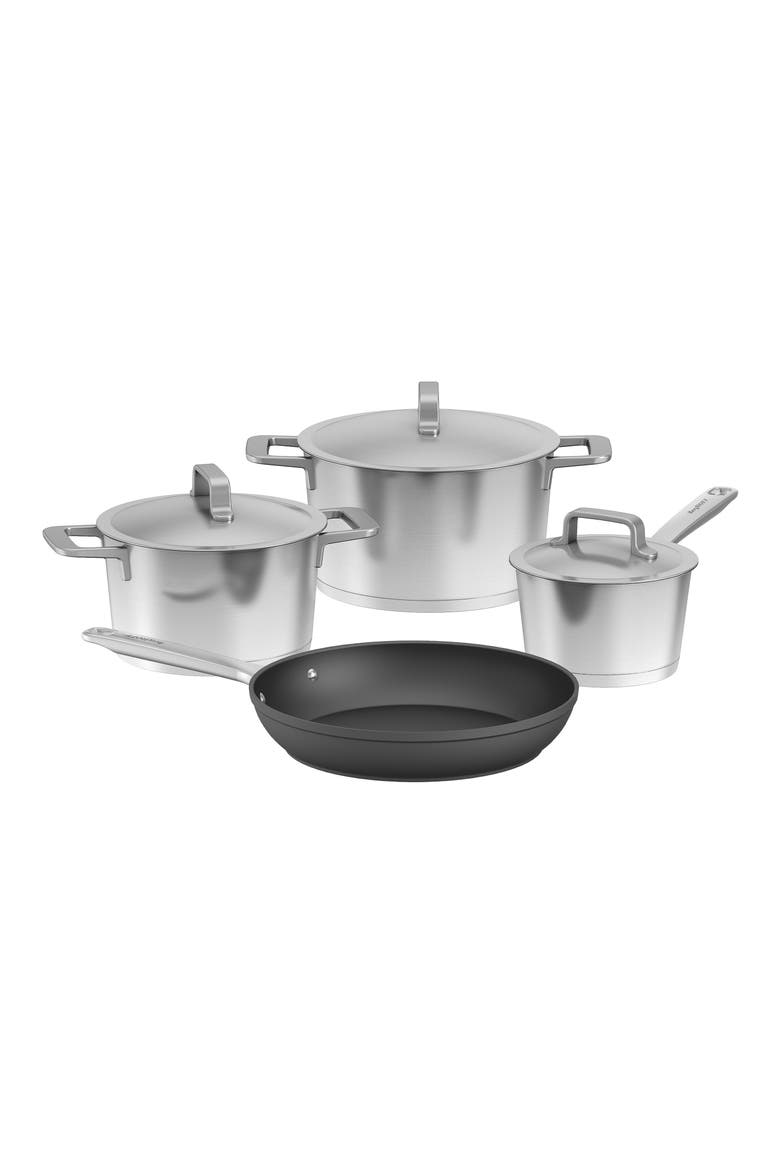 Dina Meta 7-Piece Cookware Set, Main, color, BLACK/SILVER