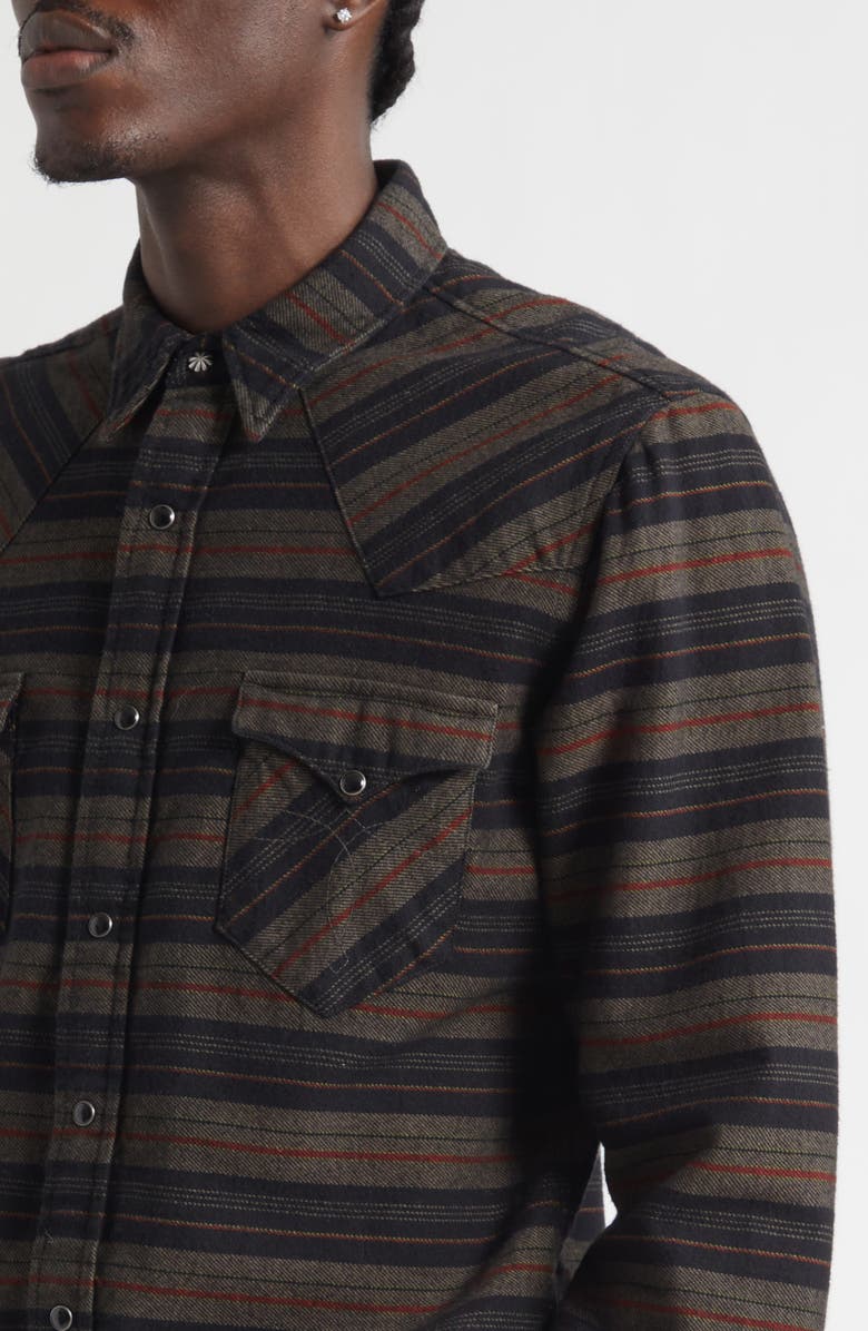 Double RL Slim Fit Plaid Twill Western Shirt, Alternate, color, Dark Navy Multi