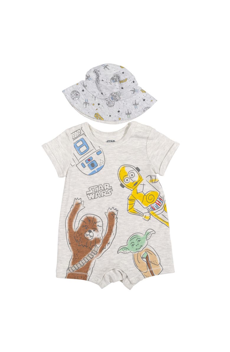Star Wars Romper & Sunhat Set, Main, color, 
