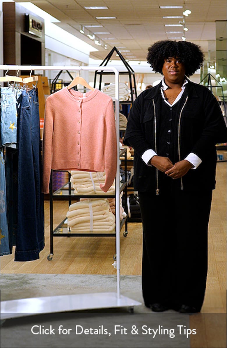 Signature Flamingo Pink Merino Wool Blend Cardigan, sales video thumbnail