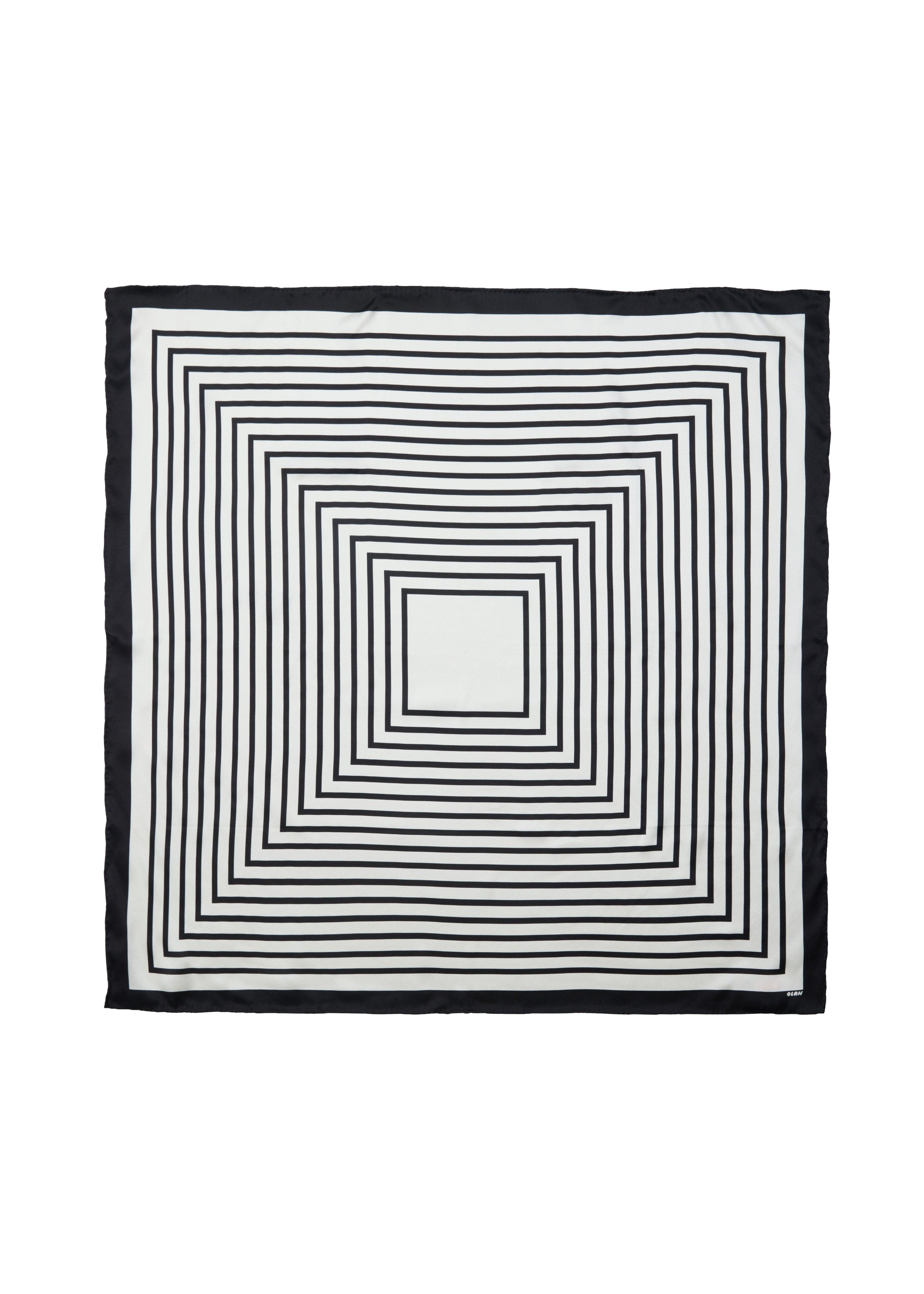 OLAH Stripe Mood Silk Bandana Scarf 26 in Balck And White at Nordstrom