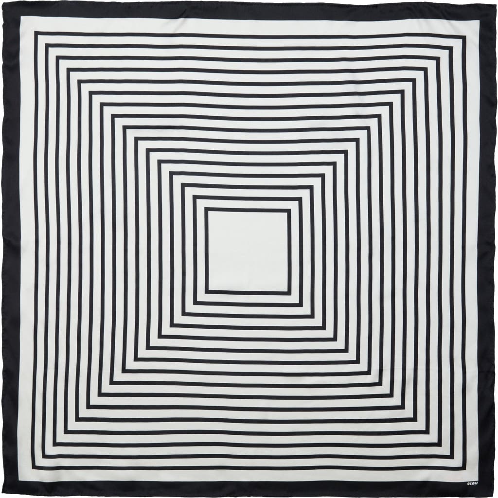 OLAH Stripe Mood Silk Bandana Scarf 26 in Balck And White at Nordstrom