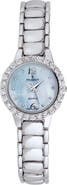 Peugeot Women's Round Crystal Bezel Light Blue Dial Bracelet Watch