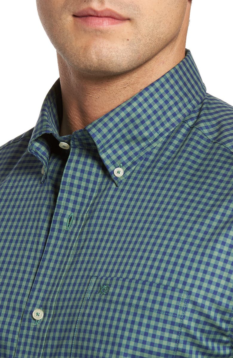 Southern Tide Ridgeland Classic Fit Plaid Sport Shirt, Alternate, color, Dark Green