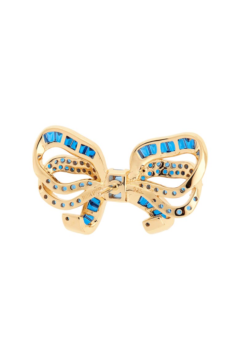 Pavé Crystal Bow Stud Earrings, Alternate, color, BLUE/ GOLD