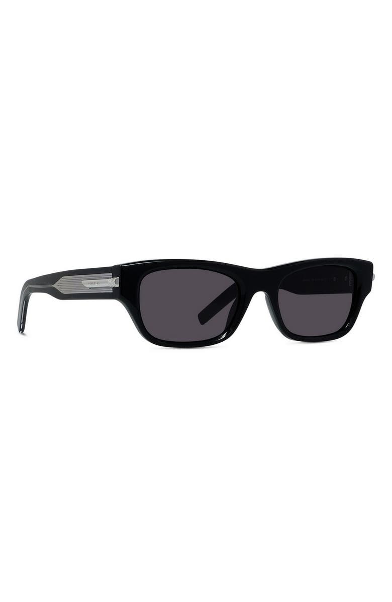 Givenchy GV One 51mm Geometric Sunglasses, Alternate, color, Shiny Black / Smoke