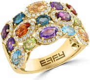 EFFY 14K Yellow Gold Multi-Gemstone Diamond Gallery Ring