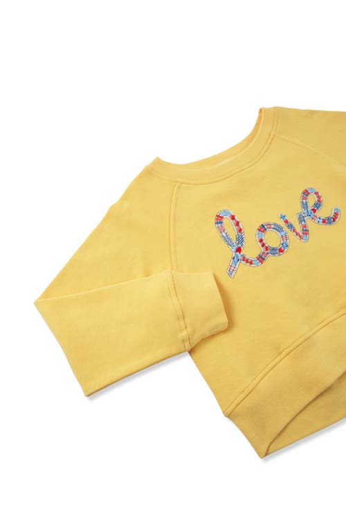 Peek Aren't You Curious Kids' Love Appliqué Sweatshirt & Graphic Pants Set In Yellow