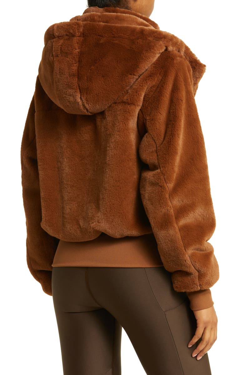 Alo Foxy Faux Fur Hooded Jacket, Alternate, color, 