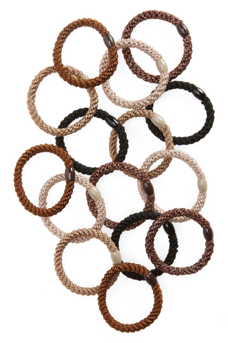 Grab & Go 15-Pack Braided Ponytail Holders, Main, color, DAYTIME METALLIC