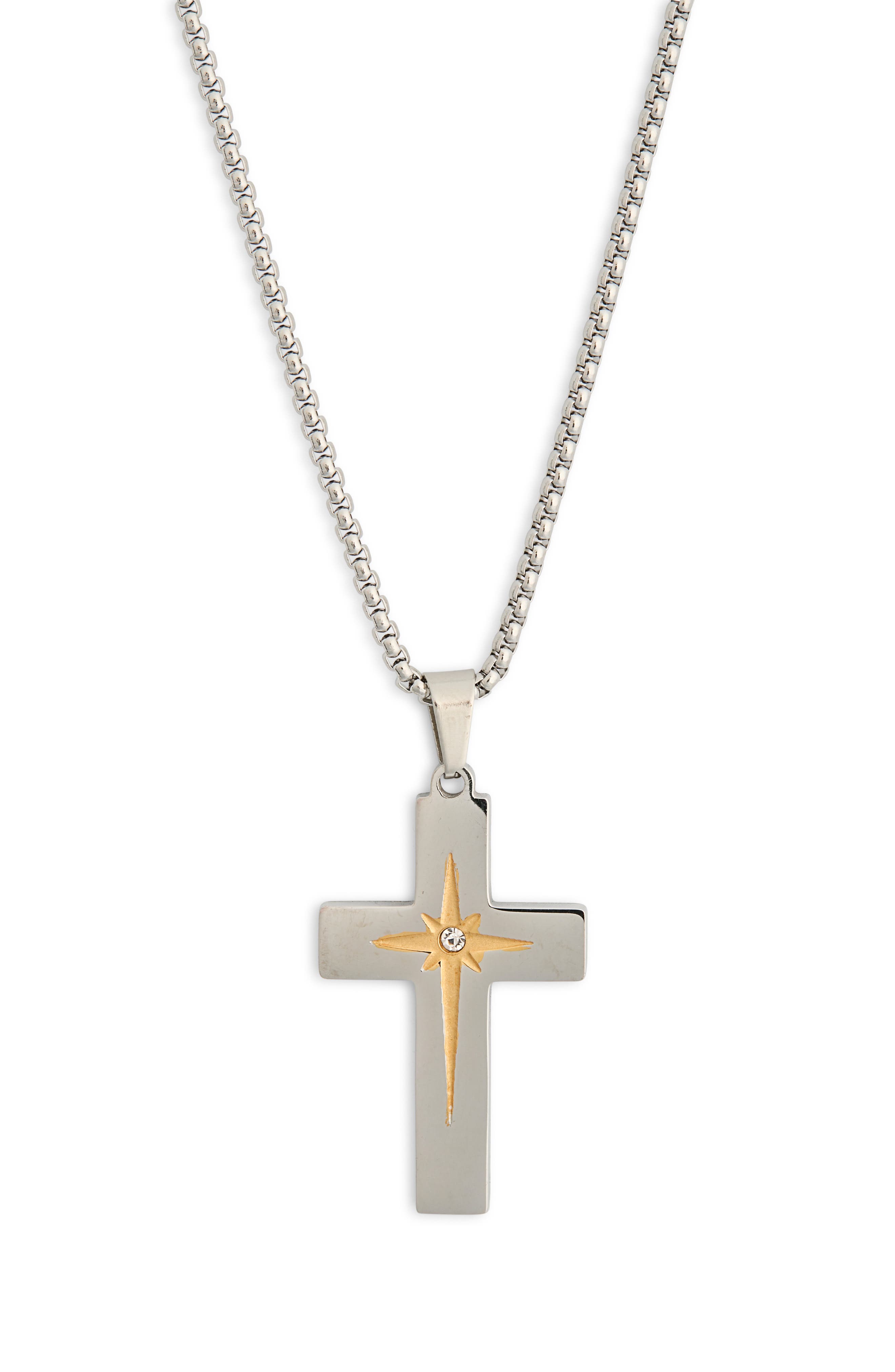EYE CANDY LOS ANGELES Men's Nathan North Star Cross Pendant Necklace