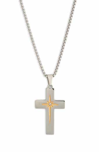 EYE CANDY LOS ANGELES Men's Nathan North Star Cross Pendant Necklace