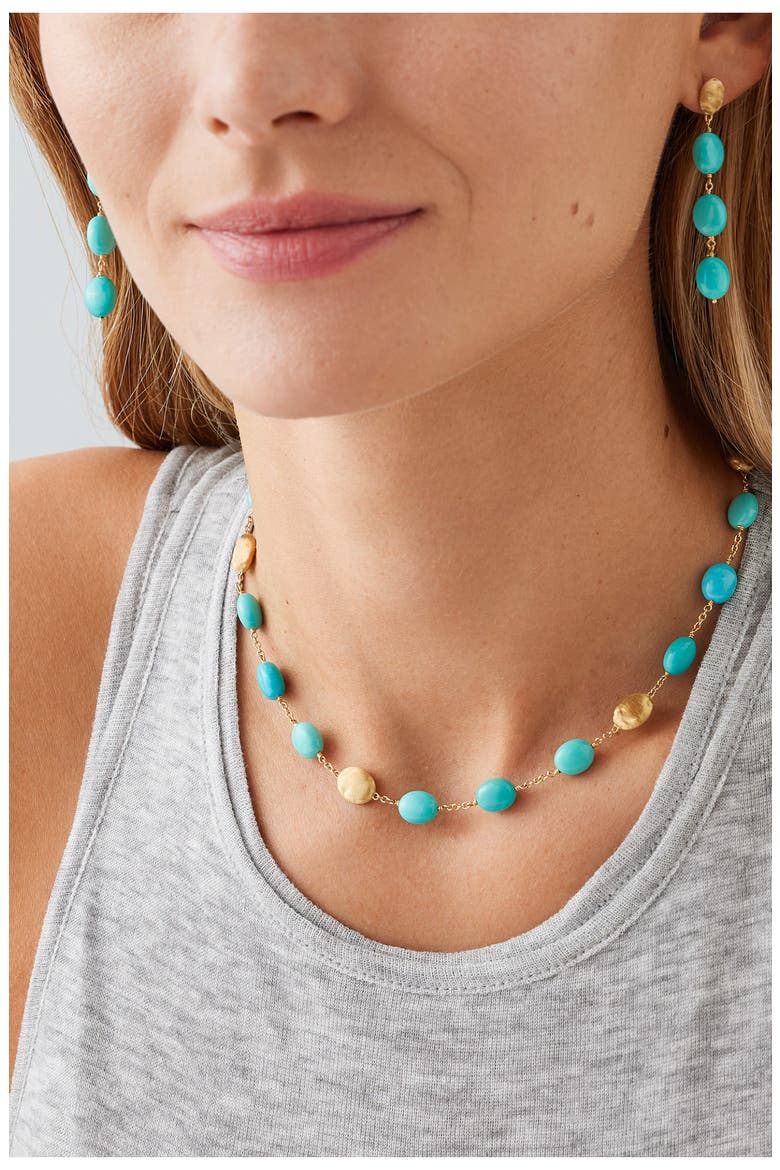 Siviglia Turquoise Necklace, Alternate, color, 18K YELLOW GOLD