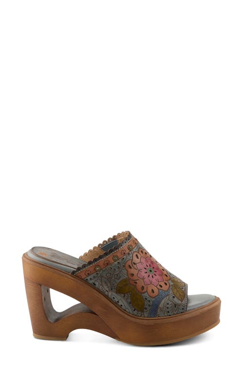 L'artiste By Spring Step Calle Platform Wedge Sandal In Denim Multi