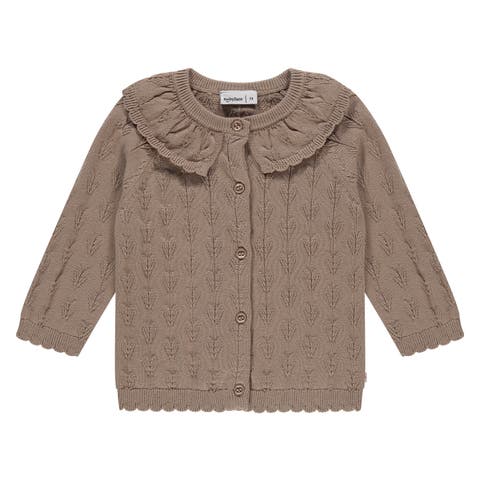 Heart Pointelle Collar Cardigan