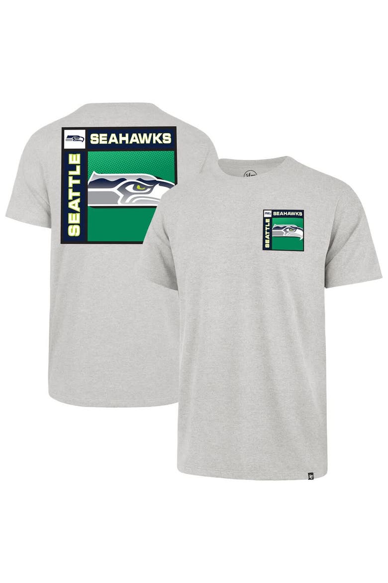 Men's '47  Gray Seattle Seahawks Chrome Plate Franklin T-Shirt, Main, color, Gray