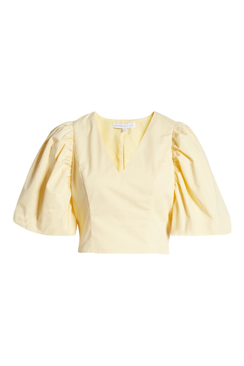 V-Neck Crop Top, Alternate, color, YELLOW