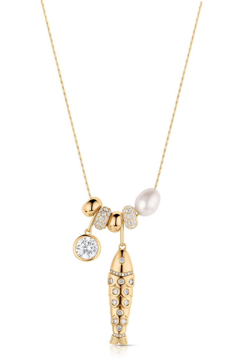 Goldie Soirée Necklace, Main, color, 14K GOLD PLATED