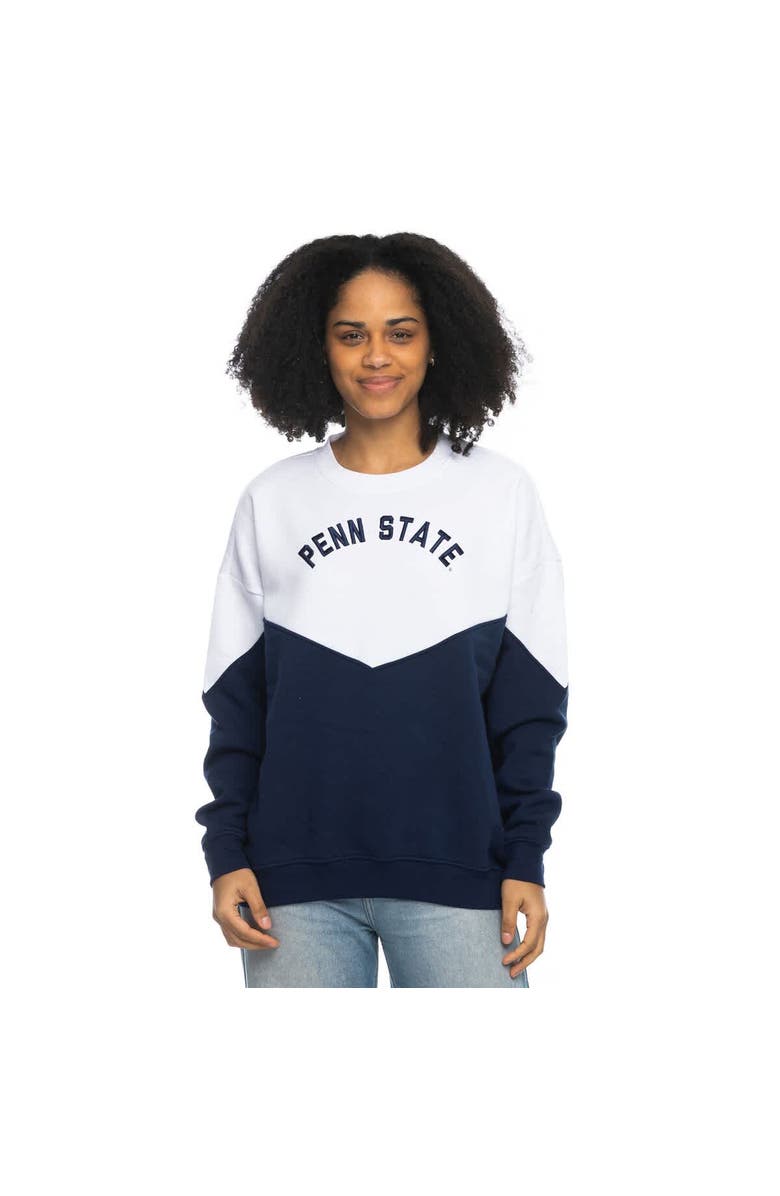 ZOOZATZ Women's ZooZatz White Penn State Nittany Lions Bestie Oversized Pullover Sweatshirt, Main, color, White