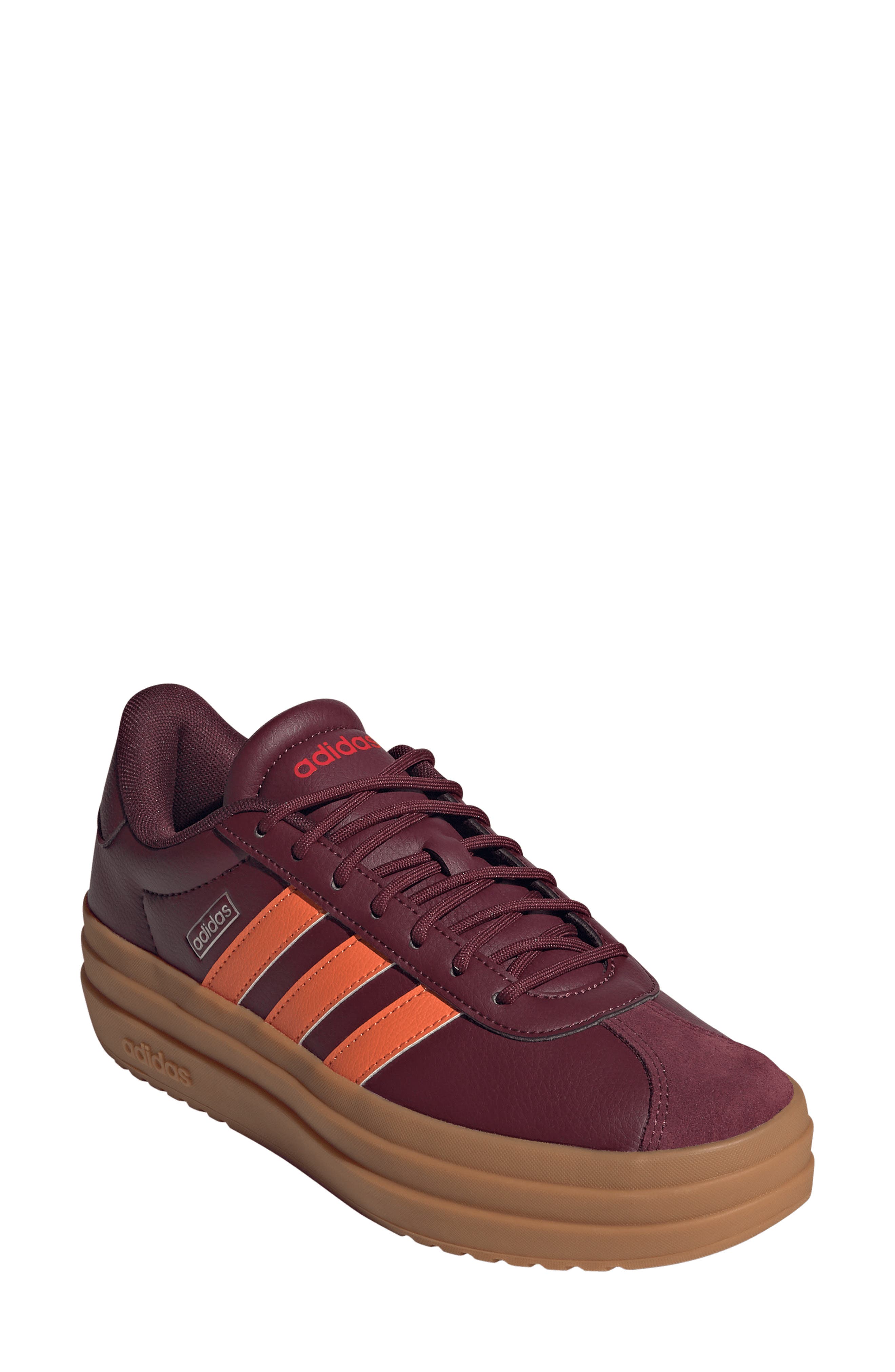 adidas VL Court Bold Sneaker, Main, color, Maroon/ Orange/ Ruby