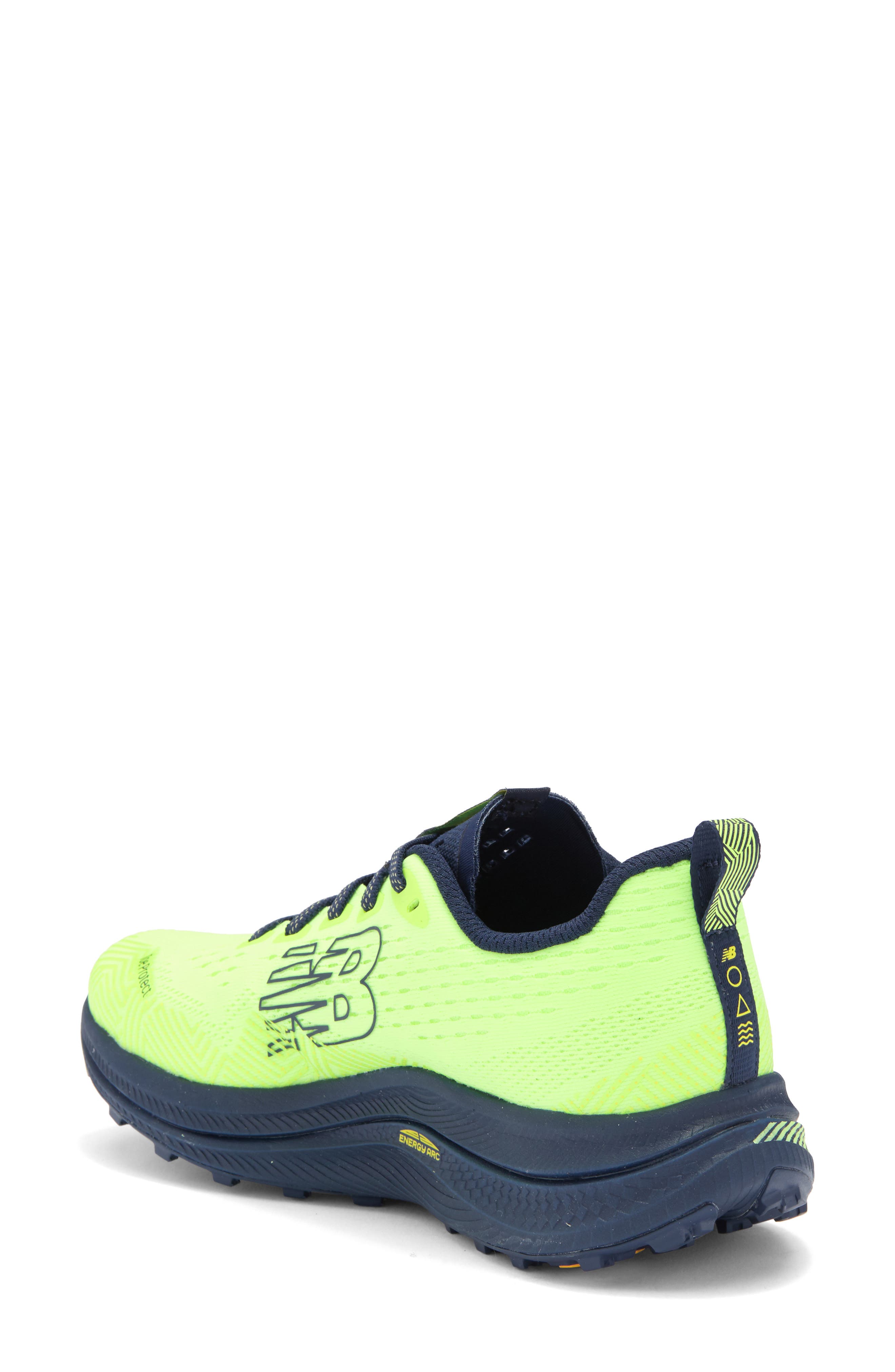 New Balance Tektrel Sneaker, Alternate, color, Bleached Lime Glo/ Nb Navy