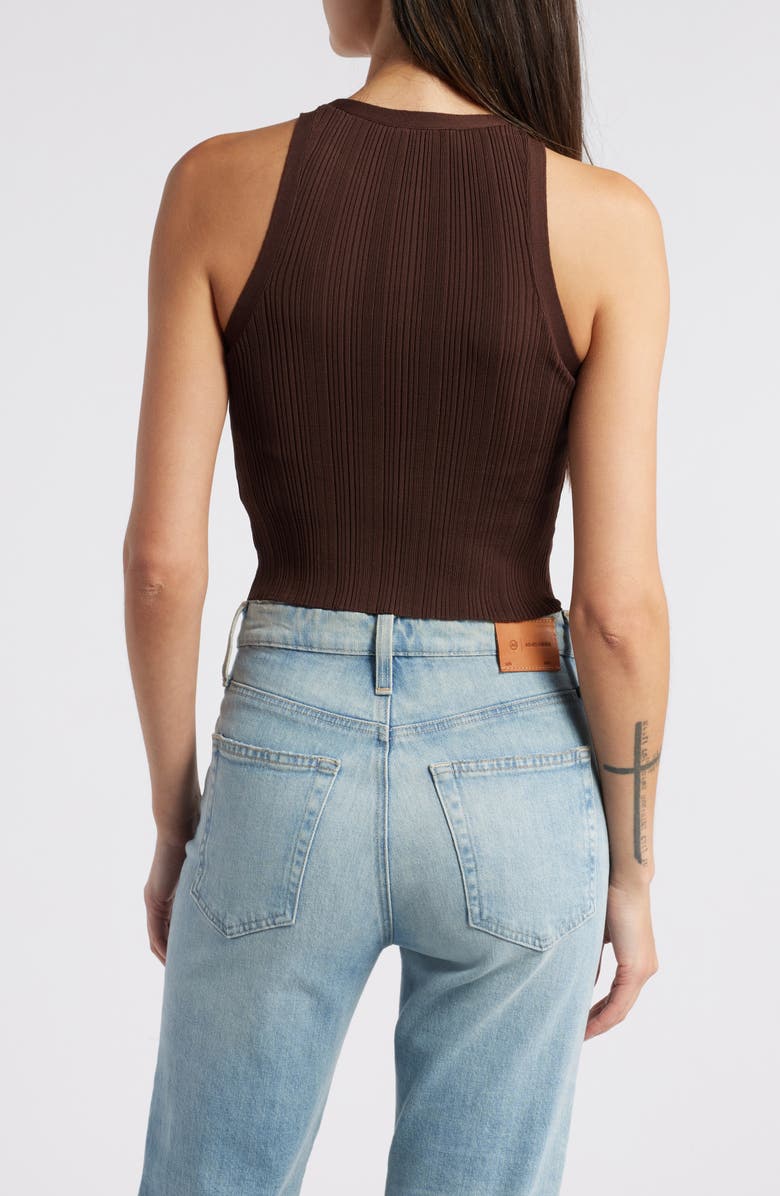 Good American Ribbed Crop Tank, Alternate, color, Espresso