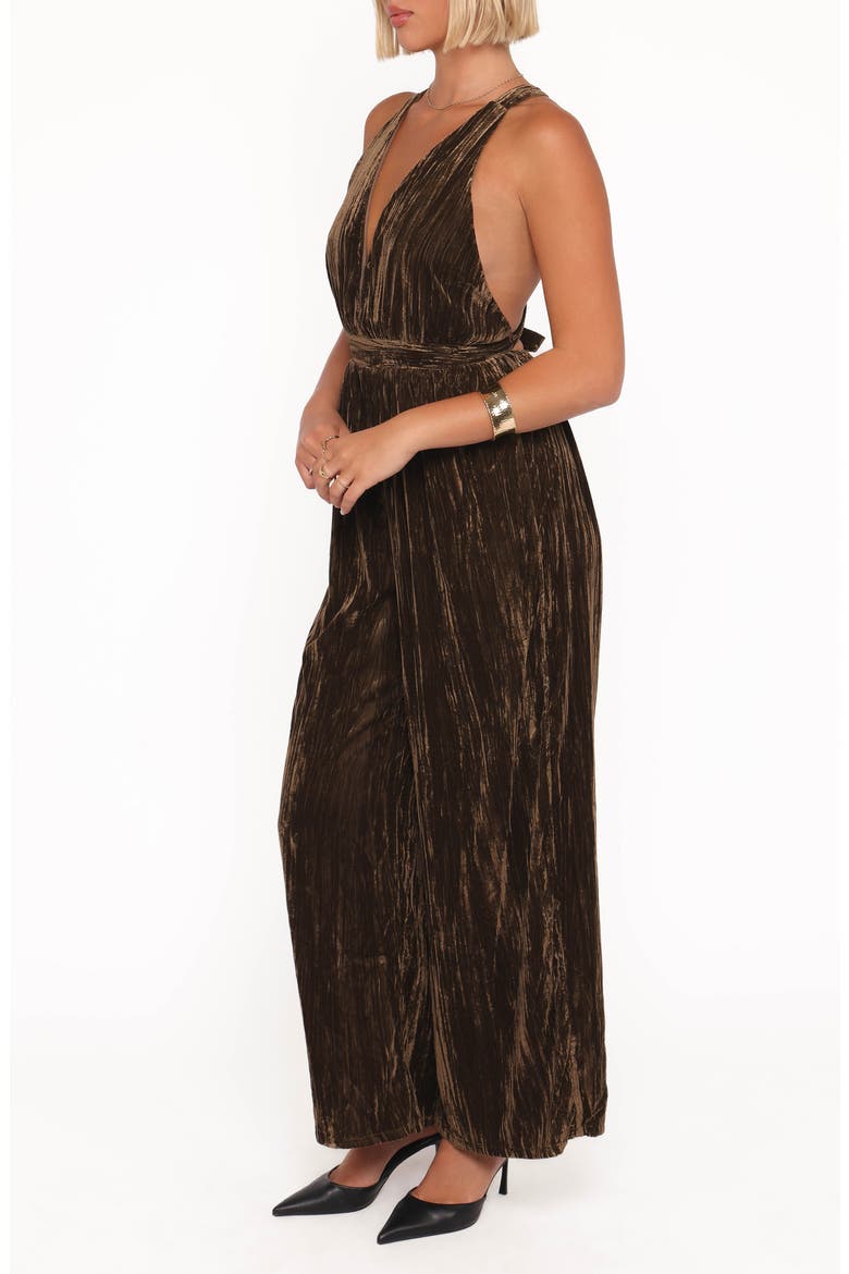 Melody Crushed Velvet Jumpsuit, Alternate, color, MOCHA OLIVE